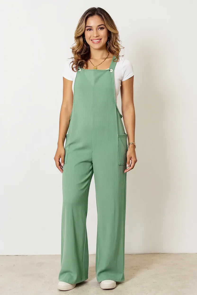 Wide Strap Overalls with Pockets – Relaxed Fit & Everyday Style