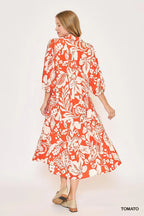 Floral Print Tiered Midi Dress Romantic & Elegant for Any Occasion