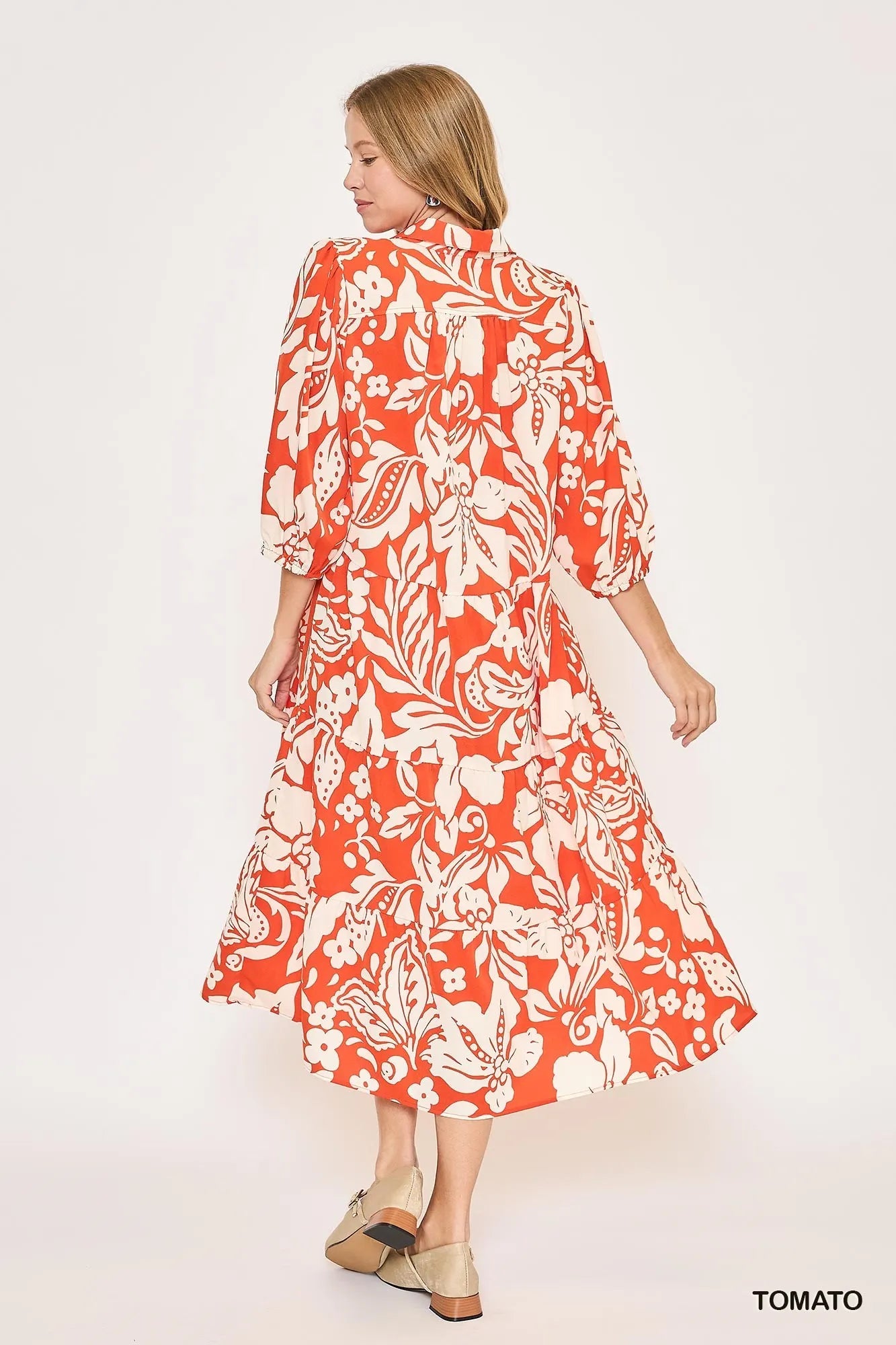 Floral Print Tiered Midi Dress Romantic & Elegant for Any Occasion