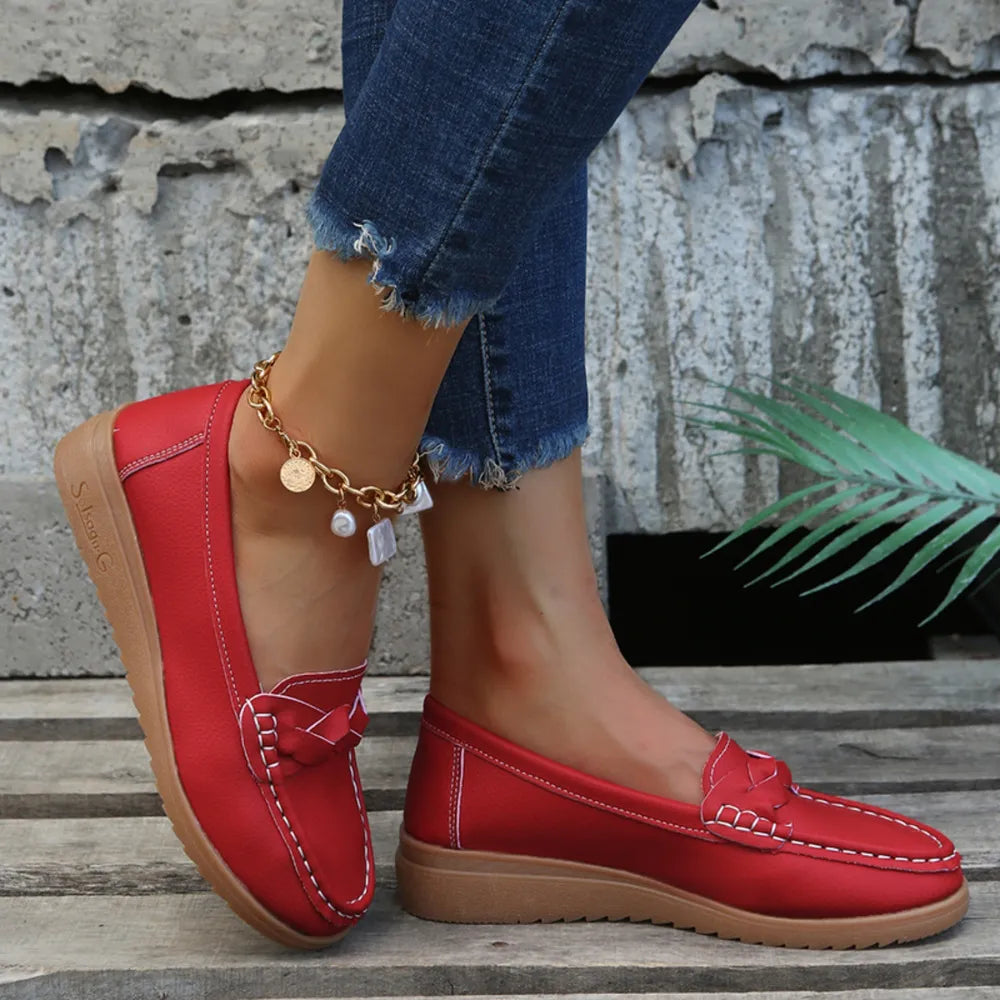 Weave Wedge Heeled Loafers – Comfortable Chic Everyday Shoes