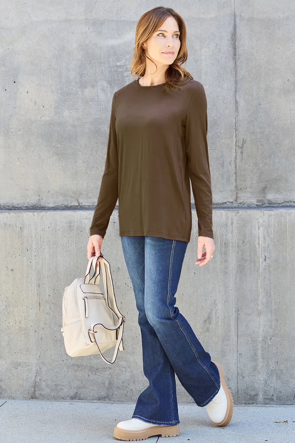 Round Neck Long Sleeve Top – Classic, Comfy & Versatile