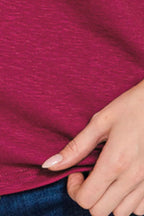 Zenana Cotton Modal Slub Rolled Sleeve T-Shirt – Soft, Relaxed & Everyday Essential