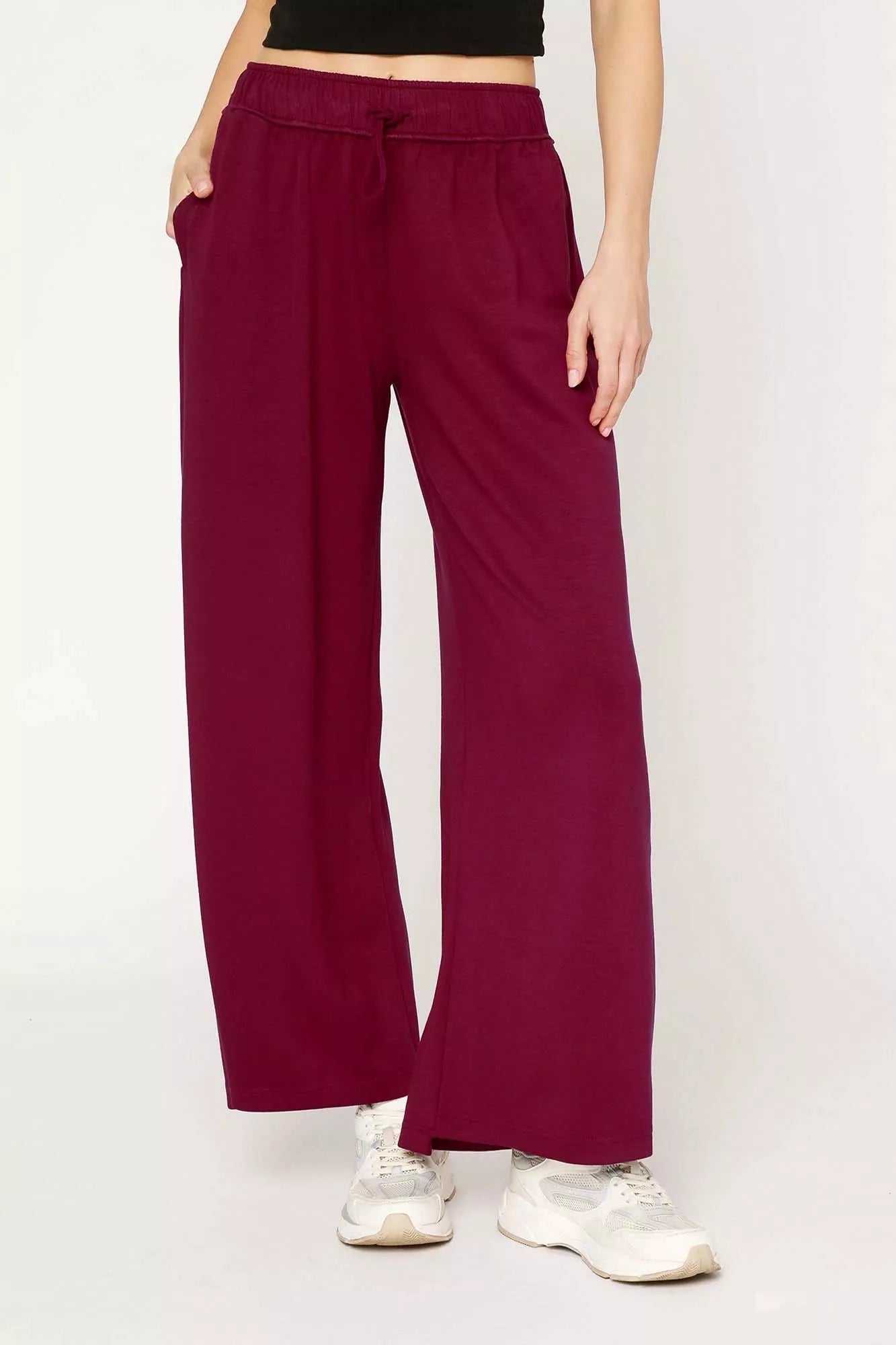 Umgee Wide Leg Pants – Relaxed Drawstring Comfort with Pockets
