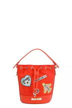 Red Bucket Crossbody Bag with Patches – Playful Street-Style Purse