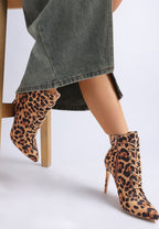 Rag Company Nesta Leopard Boots – Lace Up Stiletto Heel Statement