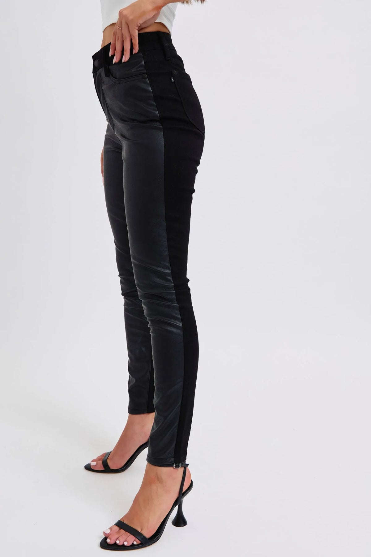 Judy Blue High Waist Black Faux Leather Pants – Sleek Skinny Fit