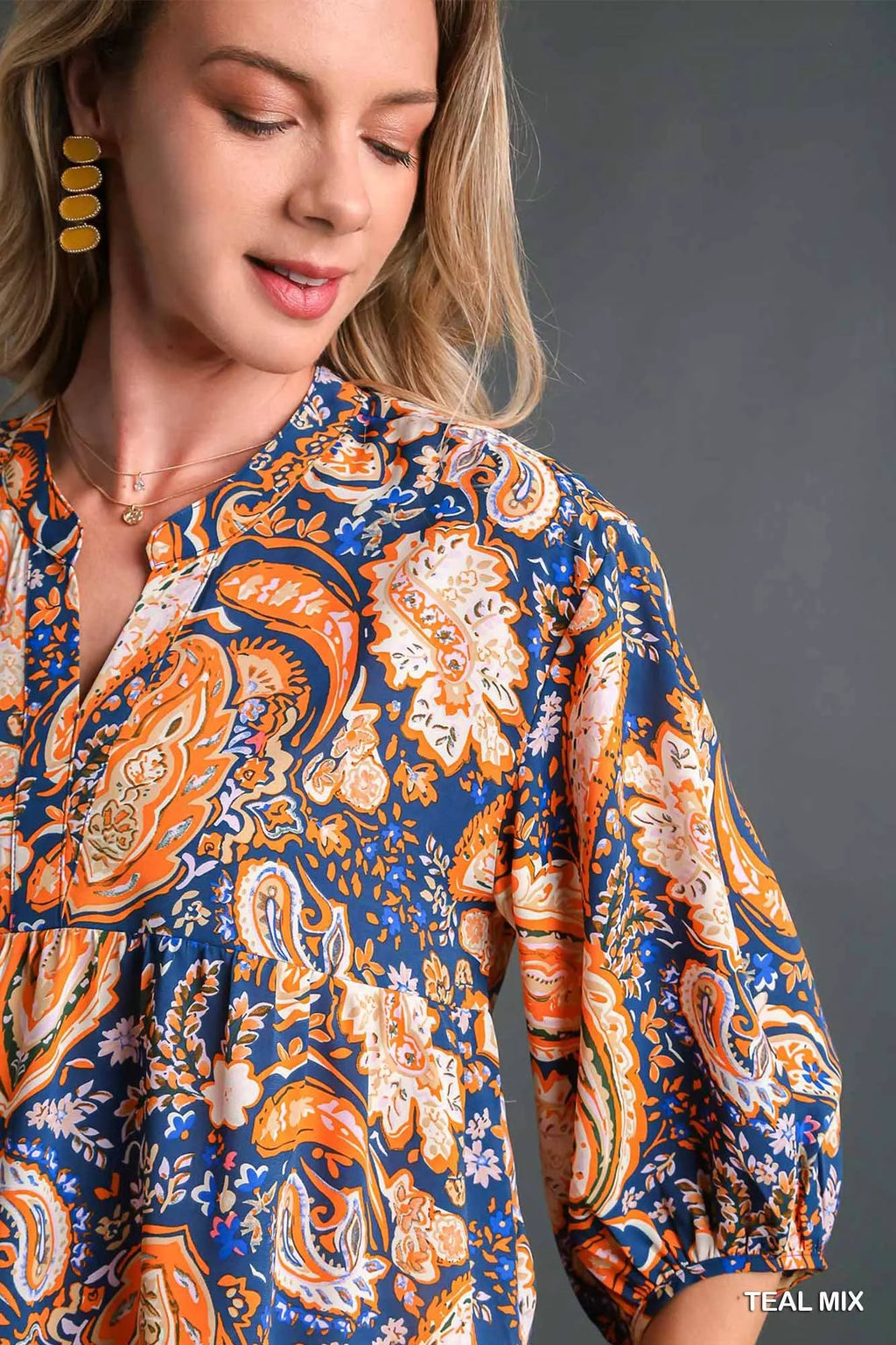 Mix Paisley Boho Tunic Blouse – Flowy Bohemian Top for Any Occasion