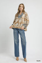Floral Boho Blouse with Scalloped Hem – Relaxed Festival Chic Top