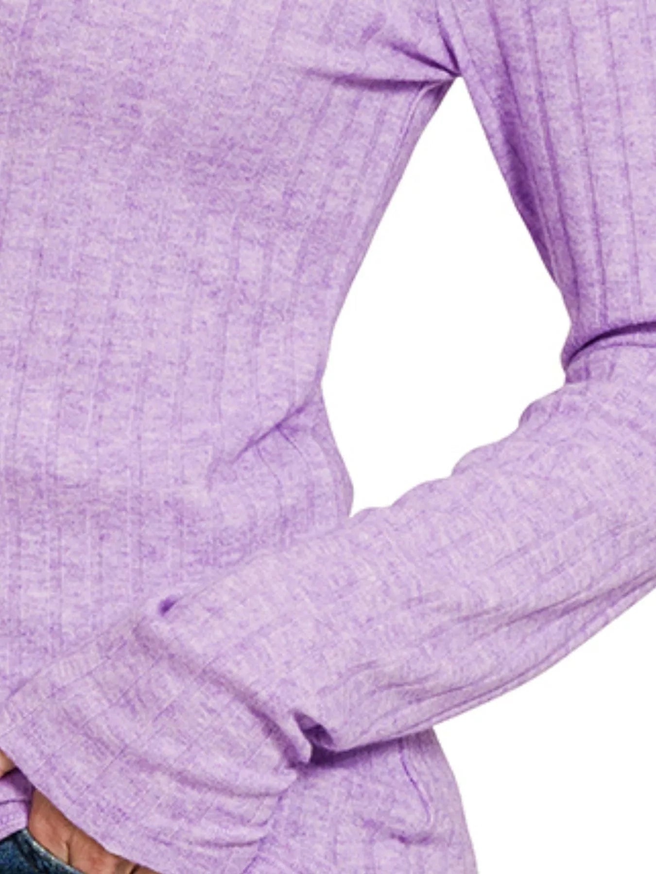 Zenana Ribbed Long Sleeve Round Neck T-Shirt – Soft, Stretchy & Chic Basic