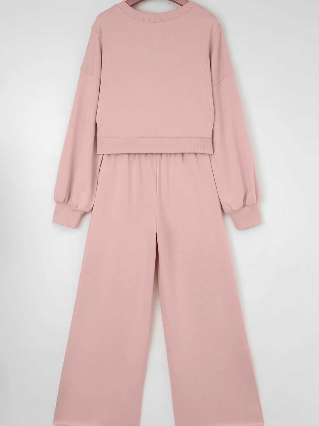 Puff Sleeve Crop Top & Drawstring Wide Leg Pants Set – Chic & Comfy
