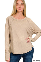 Ash Mocha Raglan Long Sleeve T-Shirt – Soft, Relaxed & Versatile
