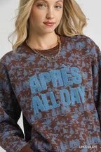 Scenic Print Cropped Sweatshirt – Trendy Casual Streetwear
