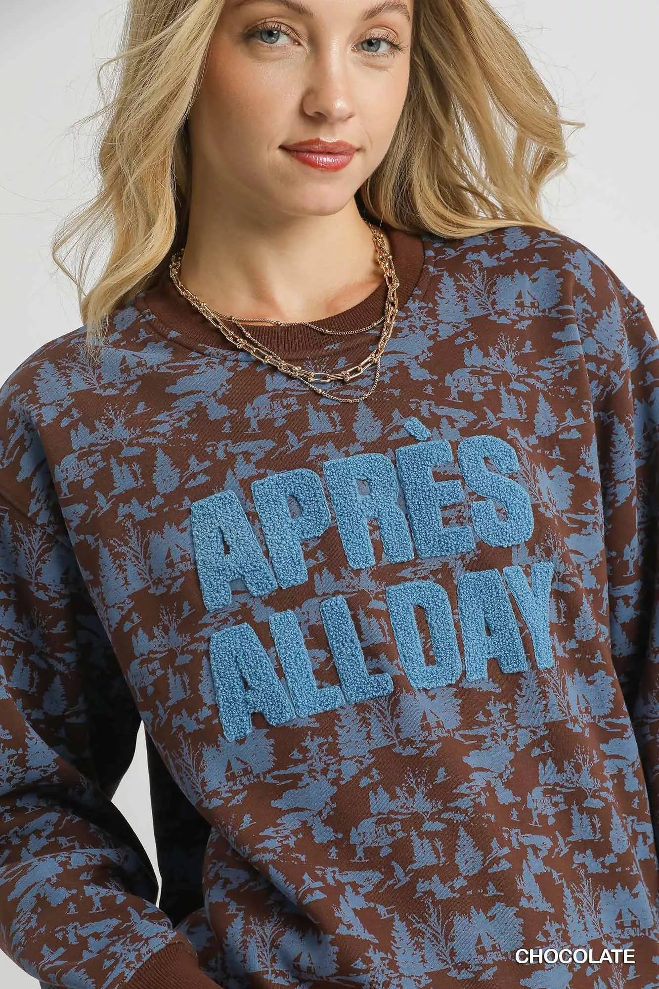 Scenic Print Cropped Sweatshirt – Trendy Casual Streetwear