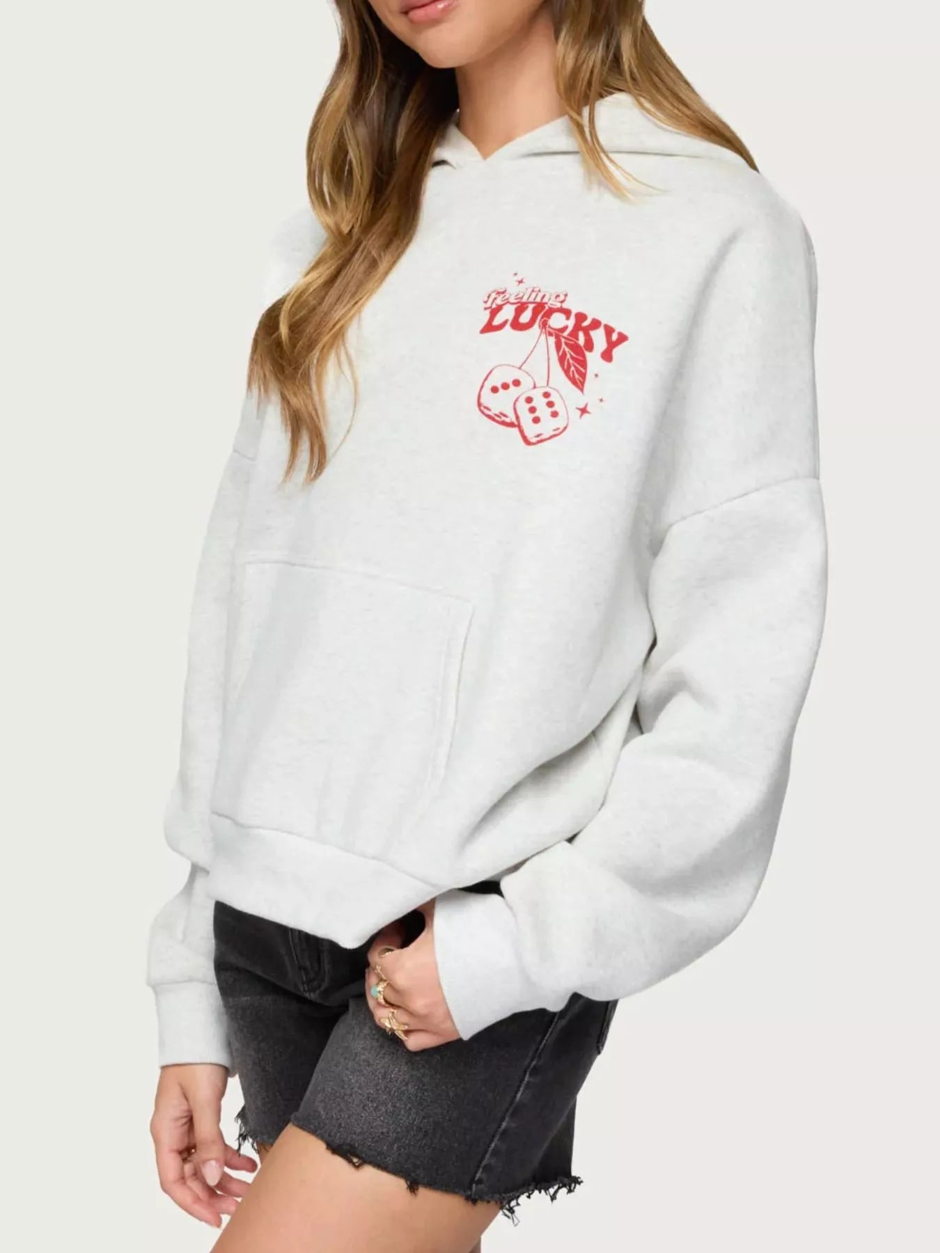 Drop Shoulder Graphic Hoodie with Kangaroo Pocket – Trendy Casual