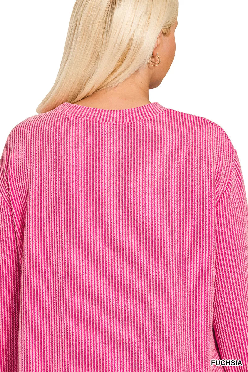 Zenana Raised Rib Round Neck Long Sleeve Top – Timeless Everyday Essential