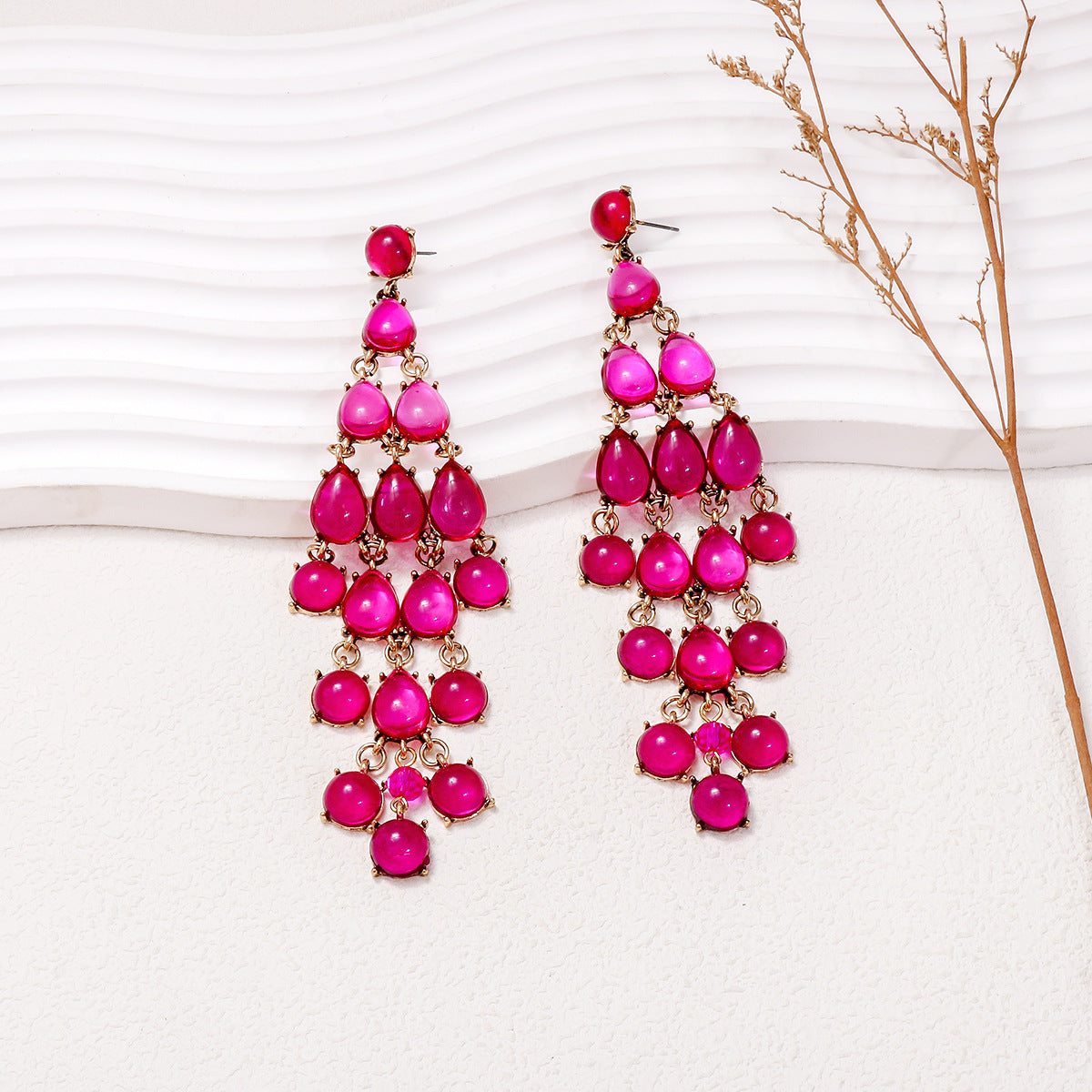 Alloy & Rhinestone Teardrop Earrings – Elegant Sparkling Jewelry