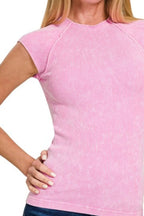 Candy Pink Acid Wash Sleeveless Top – Ribbed, Soft & Flattering