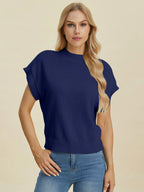 Mock Neck Short Sleeve Sweater – Chic, Cozy & Versatile