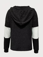 Color Block Drawstring Long Sleeve Hoodie – Casual Cozy Pullover