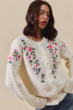 SO ME Floral Embroidered Coquette Sweater Cardigan – Chic Feminine Style