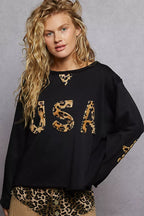 POL USA Patch French Terry Sweatshirt – Cozy Long Sleeve Casual Style