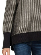 Black & White Striped Pullover Sweater – Chic Knit Casual Style
