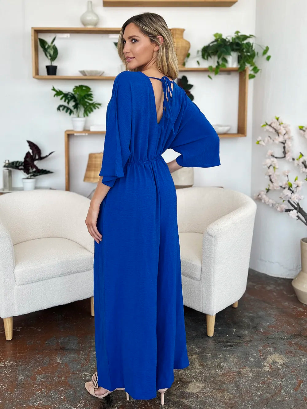 Surplice Wide Leg Jumpsuit with Pockets – Flattering, Chic & Comfy