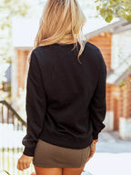 Halloween Ghost Bow Sequin Patched Sweatshirt – Festive Drop Shoulder
