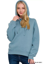 Zenana Blue-Grey Relaxed Fit Hoodie – Cozy Everyday Essential