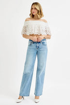 Dreamkue-Risen Women's Distressed Low Rise Boyfriend Jeans Ankle Cut, Casual Denim Pants