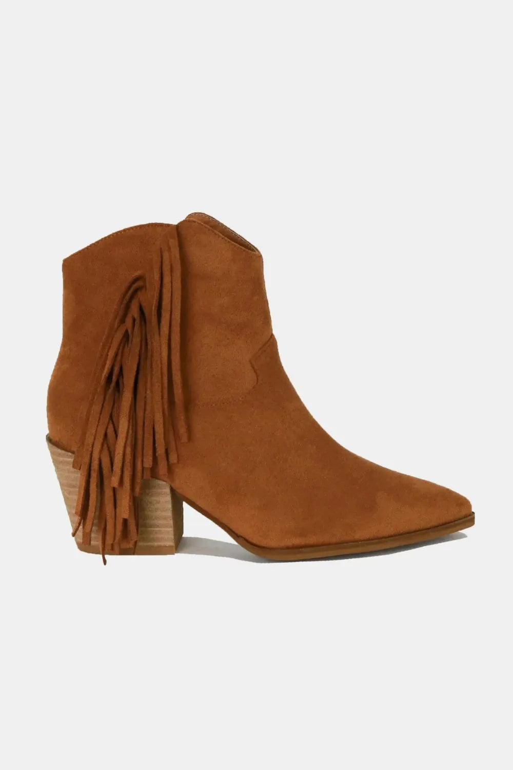 Suede Fringe Point Toe Ankle Boots – Boho Chic Stylish Footwear