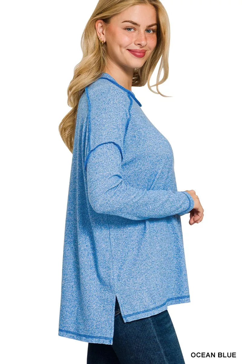 Pink Long Sleeve T-Shirt for Women | Soft Cotton Blend Casual Top