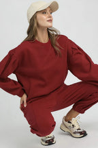 Round Neck Pleated Sweatshirt – Chic, Comfy & Effortlessly Stylish