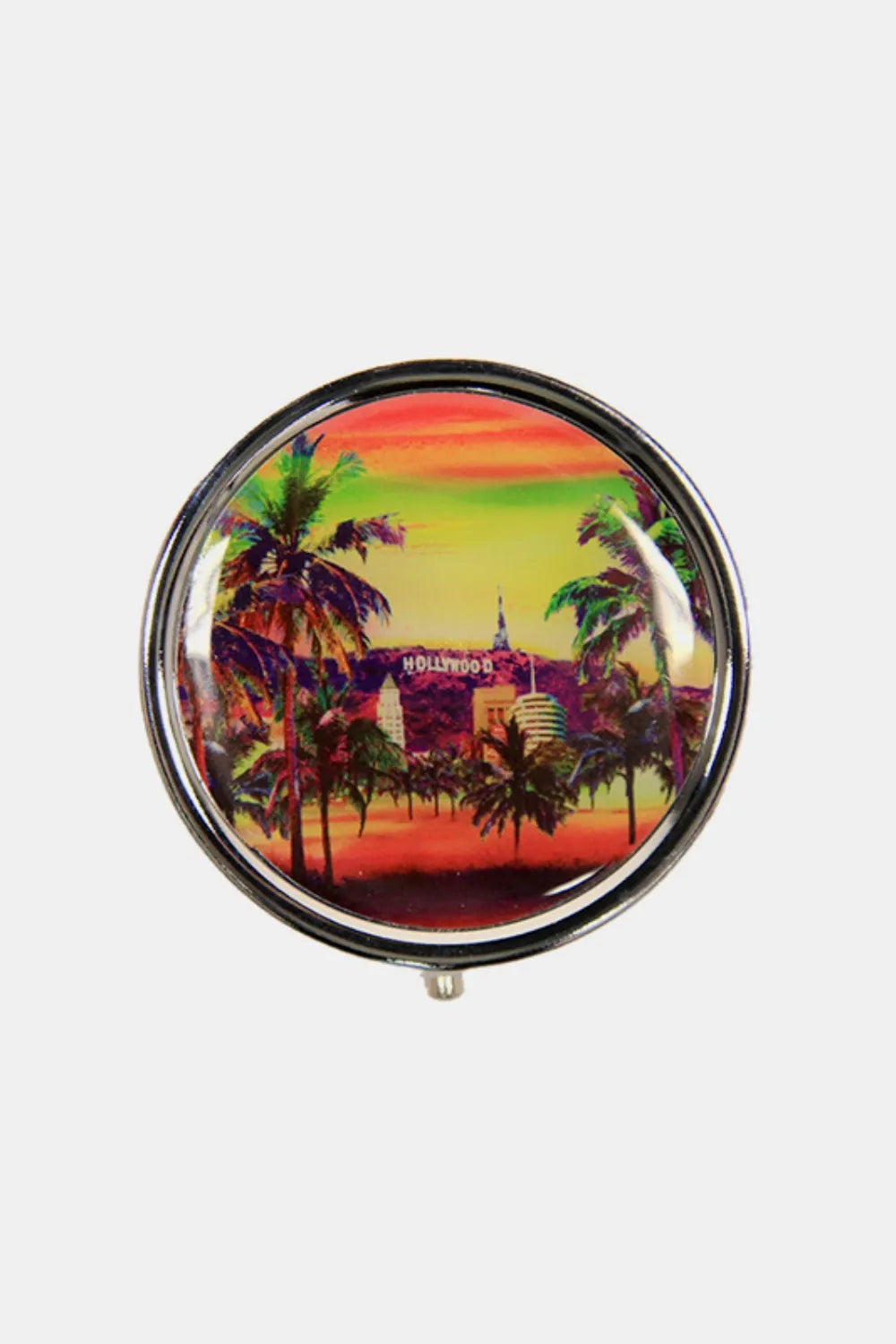Nicole Lee Metallic Circular Pill Case – Chic, Compact & Organized