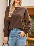 Striped Round Neck Long Sleeve Sweatshirt – Casual Cozy Style