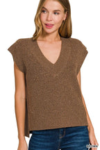 Oversized Sweater Vest with Side Slits Cozy Chic & Layer-Ready