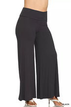 Zenana Plus Size Fold Over Waist Pants – Comfy Full Size Wide Leg Fit