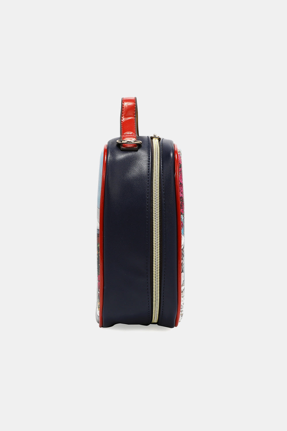 Nicole Lee Printed Handbag – Pebbled & Patent Leather with 3 Pouches