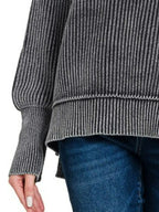 Charcoal Oversized Ribbed Pullover Sweater – Cozy Everyday Essential
