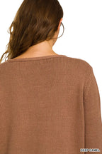 Zenana Beach V Neck Sweater – Lightweight Coastal Chic Knitwear