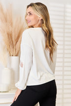 V-Neck Dropped Shoulder Blouse – Chic, Relaxed & Versatile