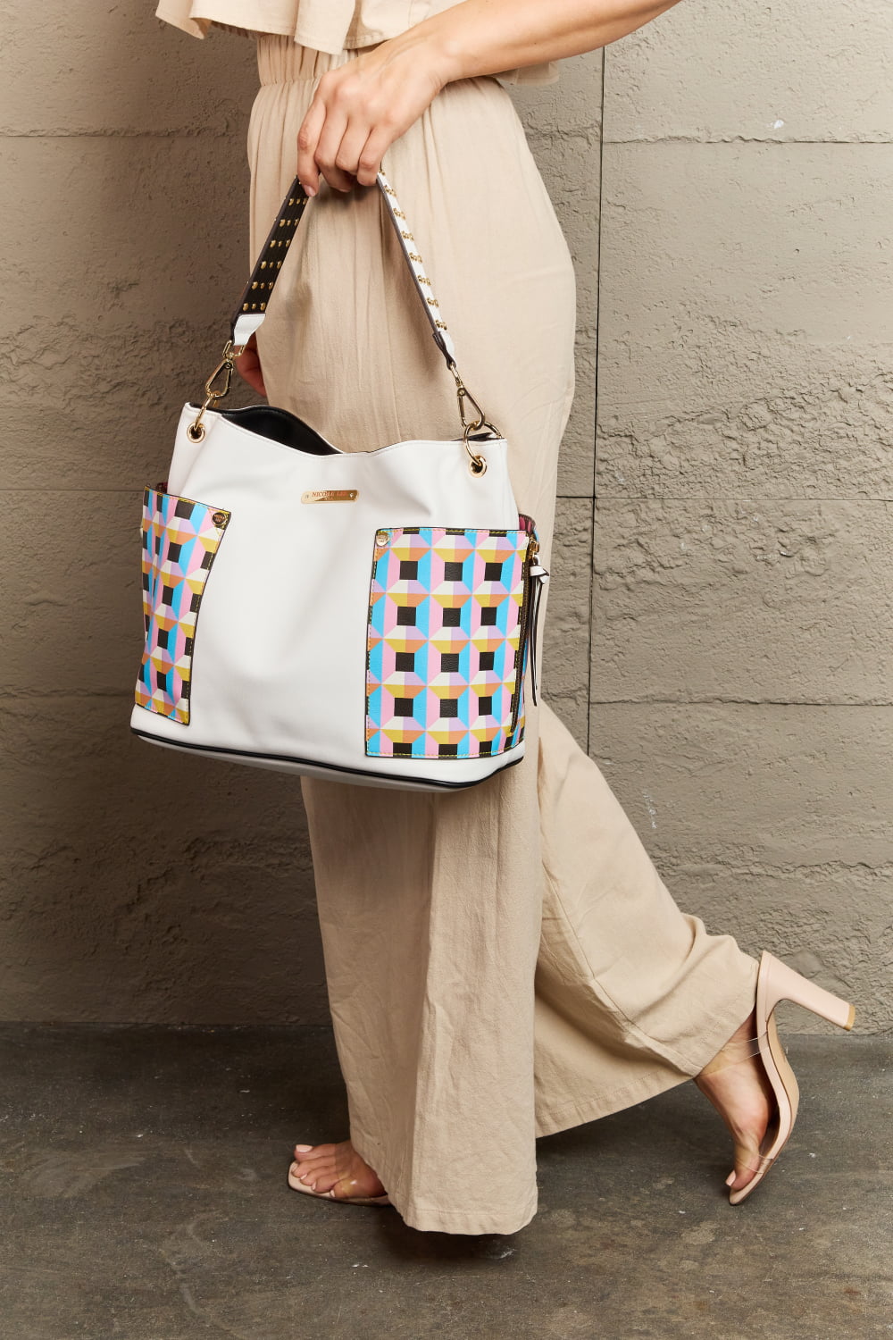 Nicole Lee 3-Piece Bag Set – Shoulder, Crossbody & Heart Coin Pouch
