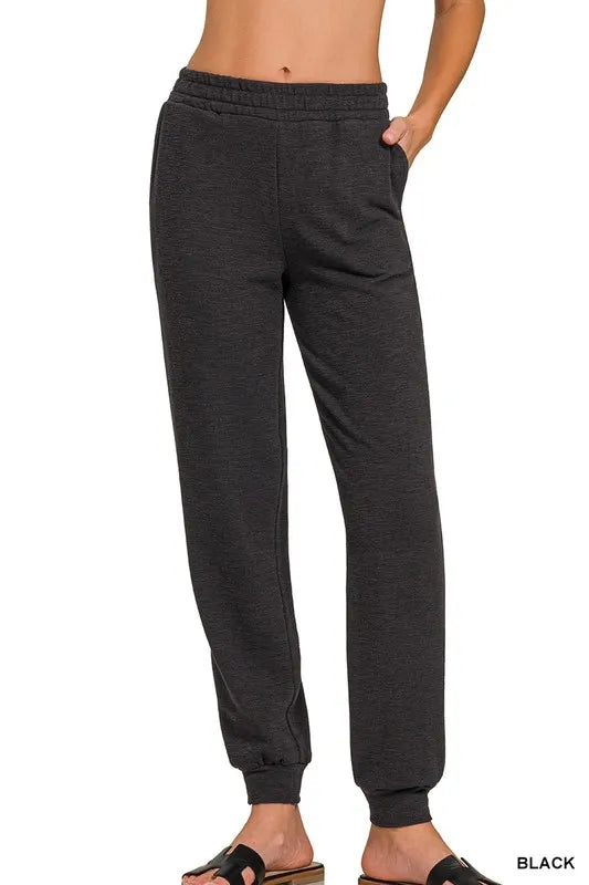 Cotton Slub Jogger Pants – Textured, Relaxed Fit & Tapered Ankles