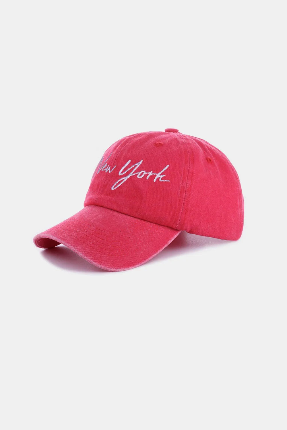 Washed Embroidered City Baseball Cap Adjustable Cotton Hat