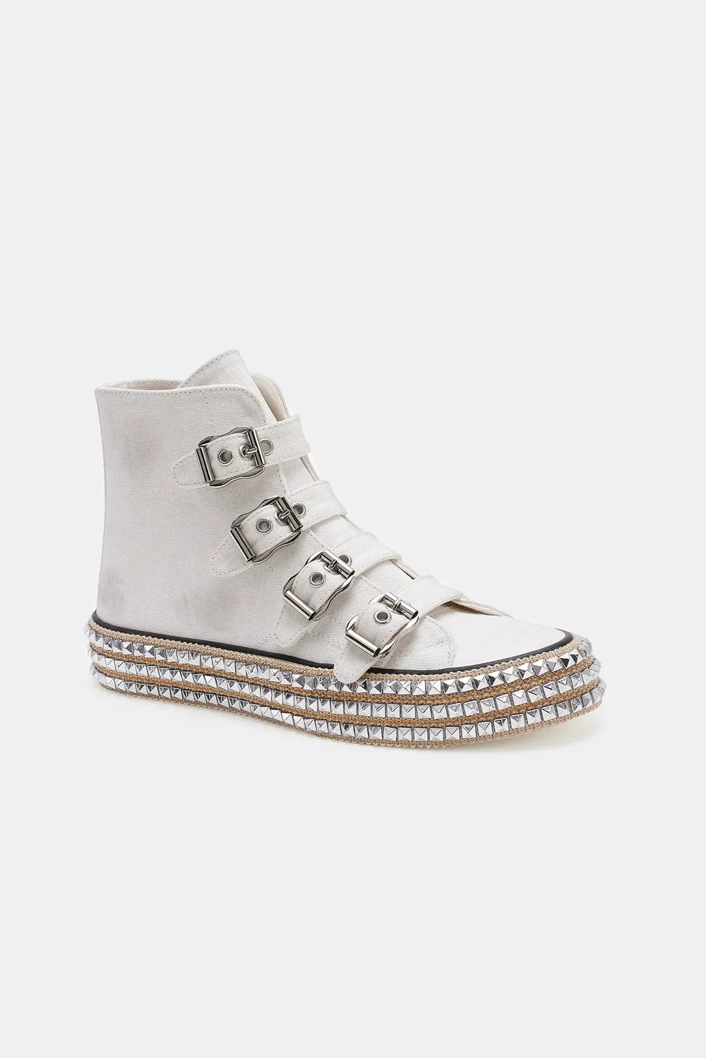 Multi-Buckle Studded Platform Sneakers – Edgy Punk Streetwear