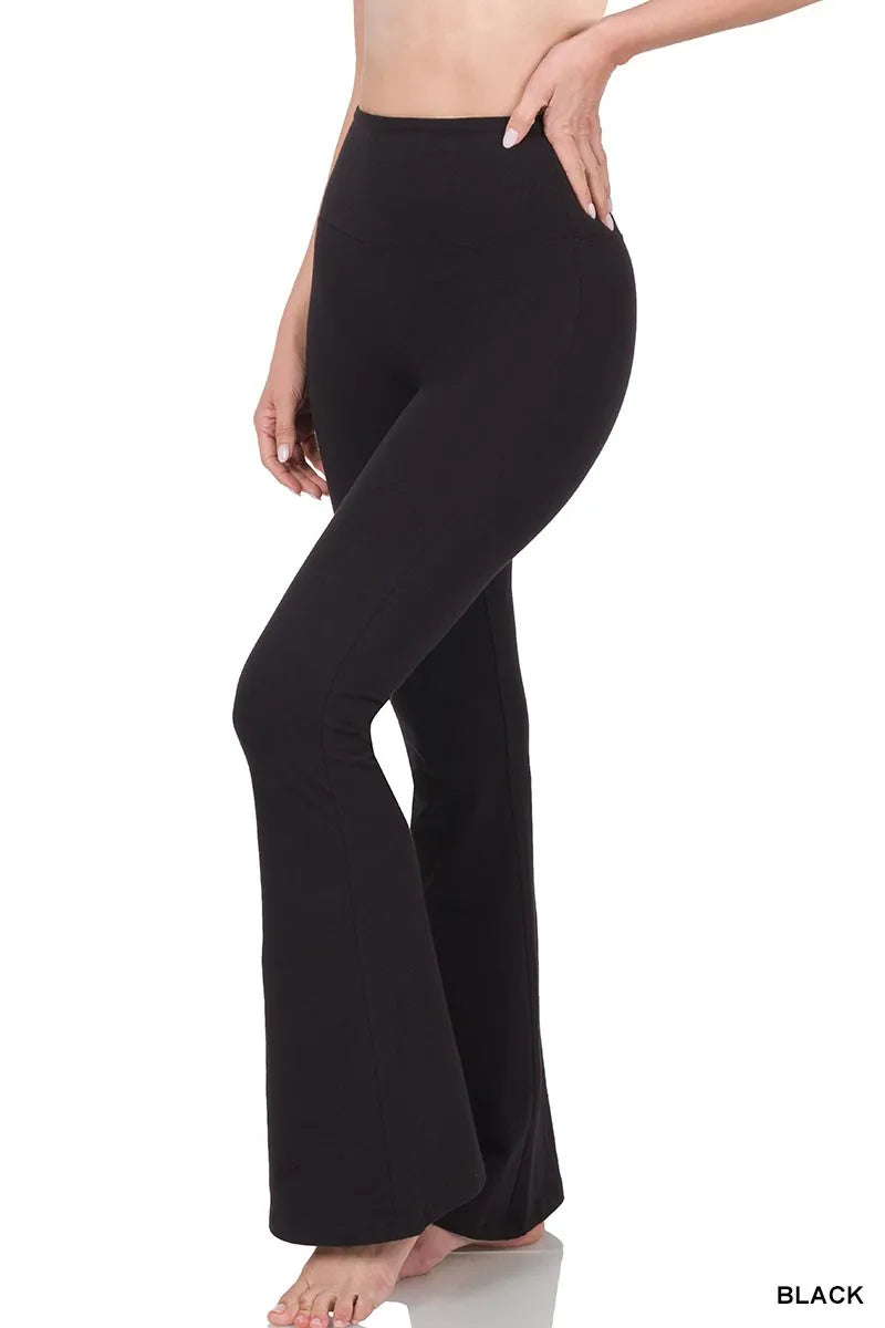 Wide Waistband Yoga Flare Pants Supportive, Stylish & Comfortable Fit