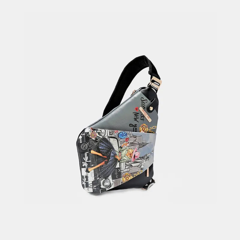 Nicole Lee Vegan Leather Leopard & Lip Crossbody – Bold, Chic & Compact