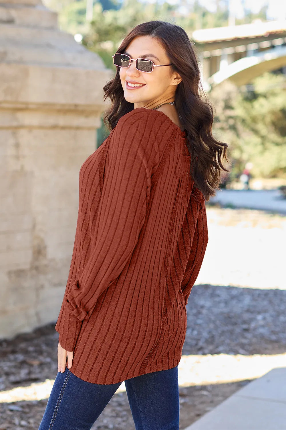 Ribbed Round Neck Knit Top – Classic, Cozy & Versatile