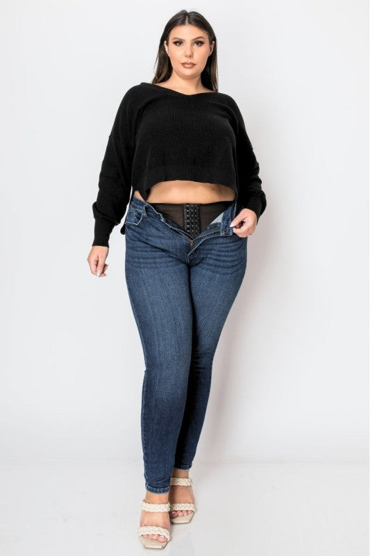 Artemis Vintage Corset Plus Super Skinny Jeans Flattering Fit with Sculpted