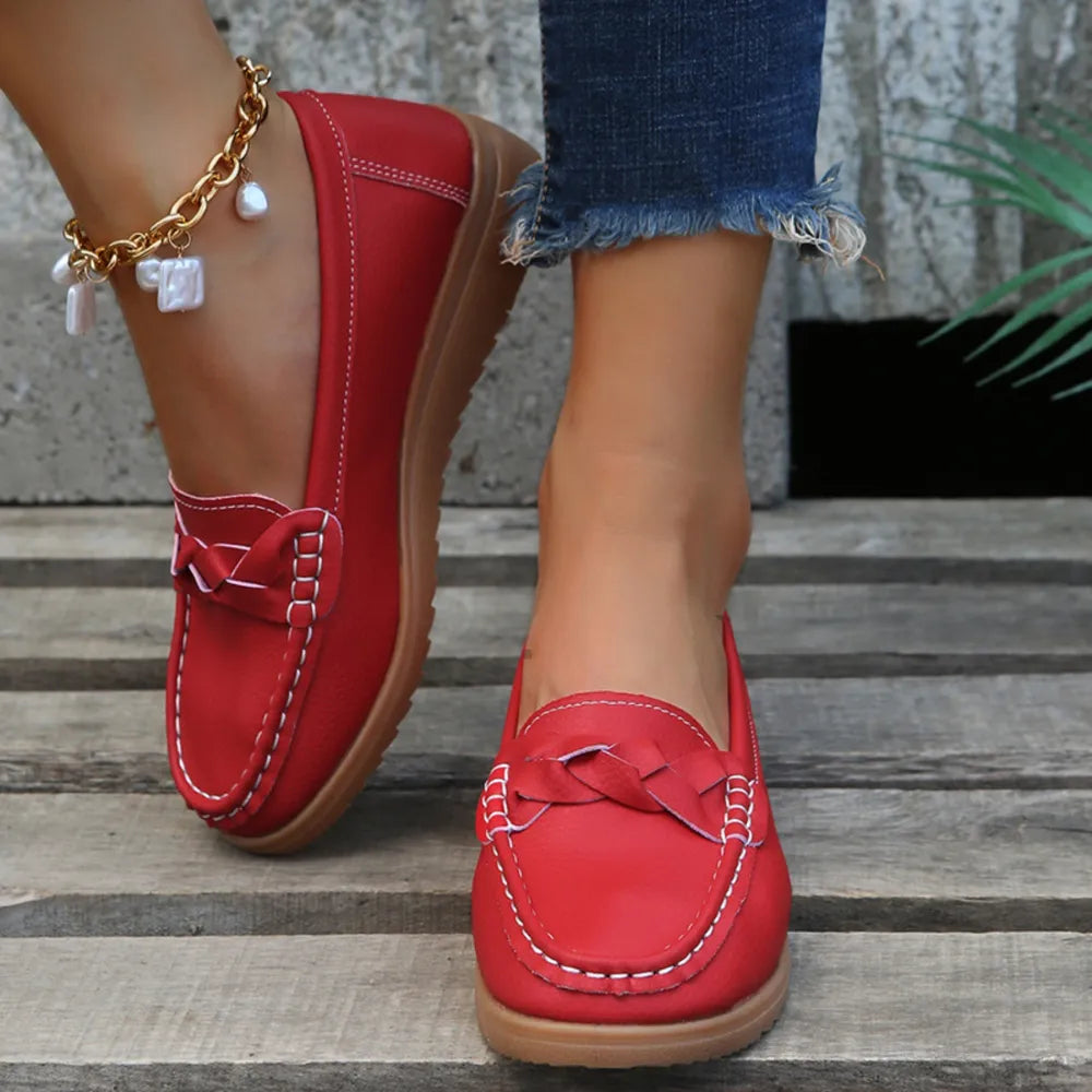 Weave Wedge Heeled Loafers – Comfortable Chic Everyday Shoes